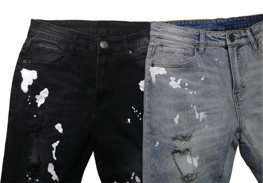 Jeans para Hombre con Diseño Artístico y Rotos Modernos - Image 7