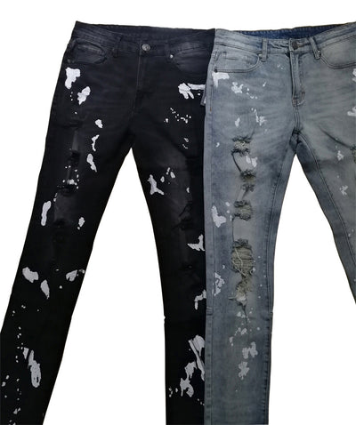 Jeans para Hombre con Diseño Artístico y Rotos Modernos - Image 8