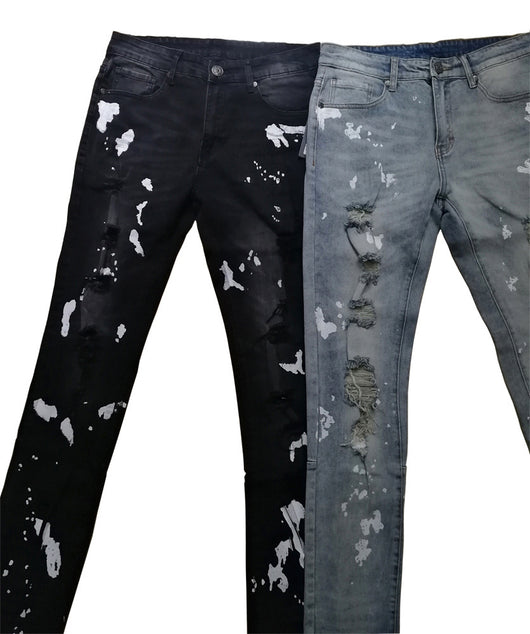 Jeans para Hombre con Diseño Artístico y Rotos Modernos - Image 8