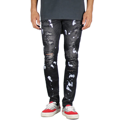 Jeans para Hombre con Diseño Artístico y Rotos Modernos - Image 11