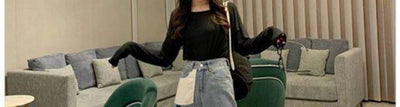Pantalón Denim Recto Suelto con Costura Premium para Mujer - Image 8