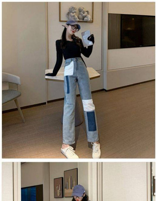 Pantalón Denim Recto Suelto con Costura Premium para Mujer - Image 11