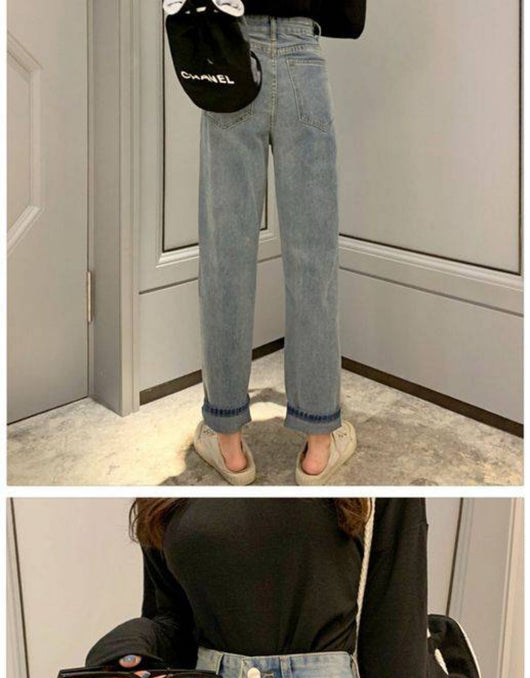 Pantalón Denim Recto Suelto con Costura Premium para Mujer - Image 20
