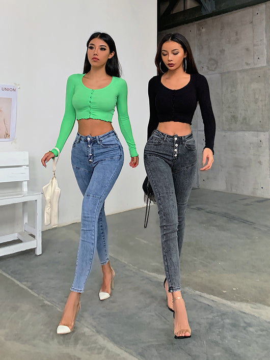 Pantalones Vaqueros Ajustados Cintura Alta para Mujer - Image 20