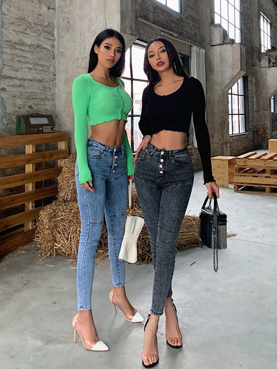 Pantalones Vaqueros Ajustados Cintura Alta para Mujer - Image 22