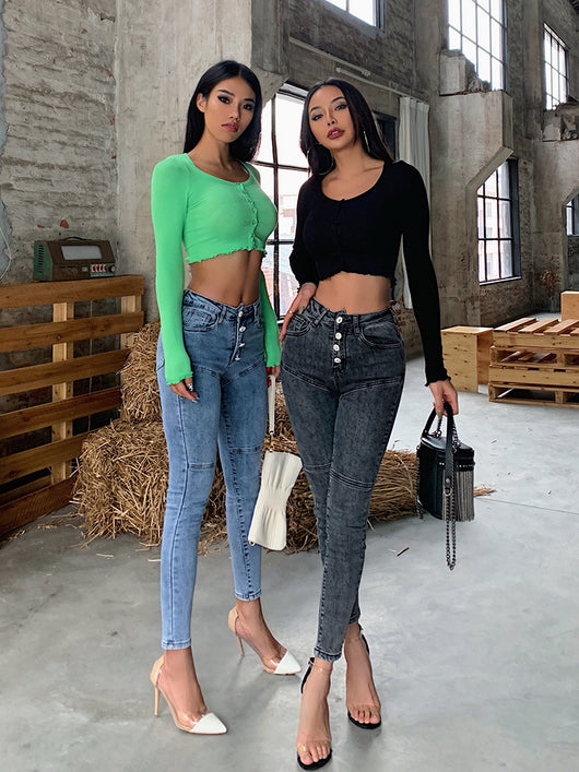 Pantalones Vaqueros Ajustados Cintura Alta para Mujer - Image 22