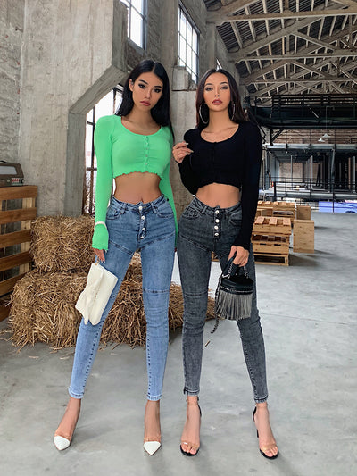 Pantalones Vaqueros Ajustados Cintura Alta para Mujer - Image 25