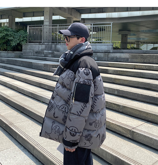 Abrigo Coreano Suelto con Cuello de Pie - Algodón Premium Estilo Cartoon - Image 13