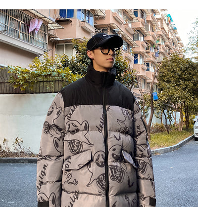 Abrigo Coreano Suelto con Cuello de Pie - Algodón Premium Estilo Cartoon - Image 14