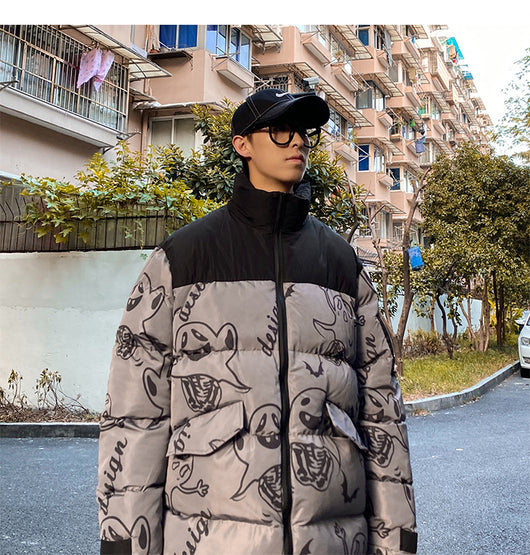 Abrigo Coreano Suelto con Cuello de Pie - Algodón Premium Estilo Cartoon - Image 14