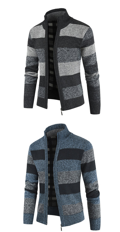 Cardigan Raglan Tallas Grandes para Hombre - Suéter Bicolor Manga Larga - Image 8