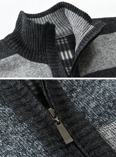 Cardigan Raglan Tallas Grandes para Hombre - Suéter Bicolor Manga Larga - Image 10