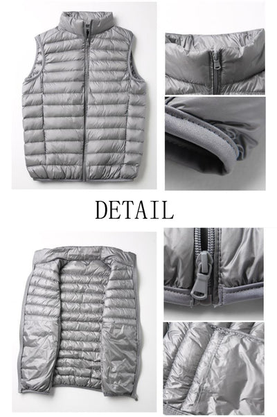 Chaleco sin mangas de plumón de pato blanco ultraligero para invierno - Image 12