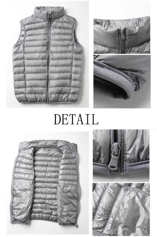 Chaleco sin mangas de plumón de pato blanco ultraligero para invierno - Image 12