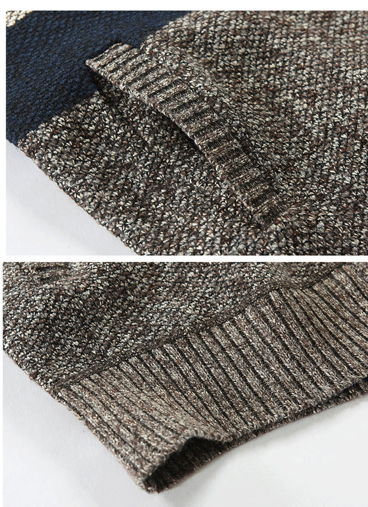 Cardigan Raglan Tallas Grandes para Hombre - Suéter Bicolor Manga Larga - Image 21