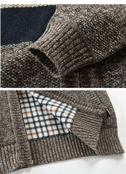 Cardigan Raglan Tallas Grandes para Hombre - Suéter Bicolor Manga Larga - Image 22