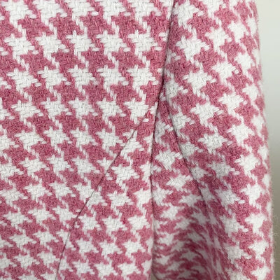 Abrigo Cuadros Rosa Lana Doble Abotonadura Estilo Retro - Image 18