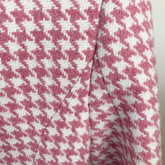 Abrigo Cuadros Rosa Lana Doble Abotonadura Estilo Retro - Image 18
