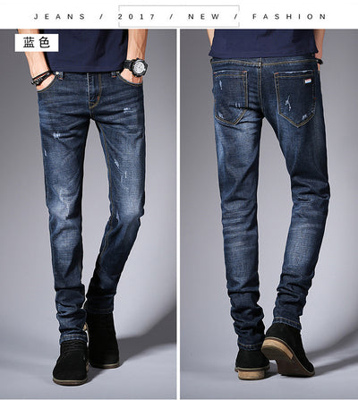 Pantalones Jeans Slim Fit Hombre Estilo Coreano Elásticos Negro - Image 12