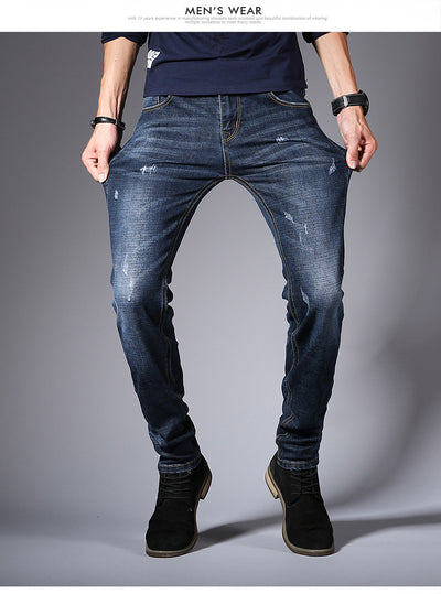 Pantalones Jeans Slim Fit Hombre Estilo Coreano Elásticos Negro - Image 13