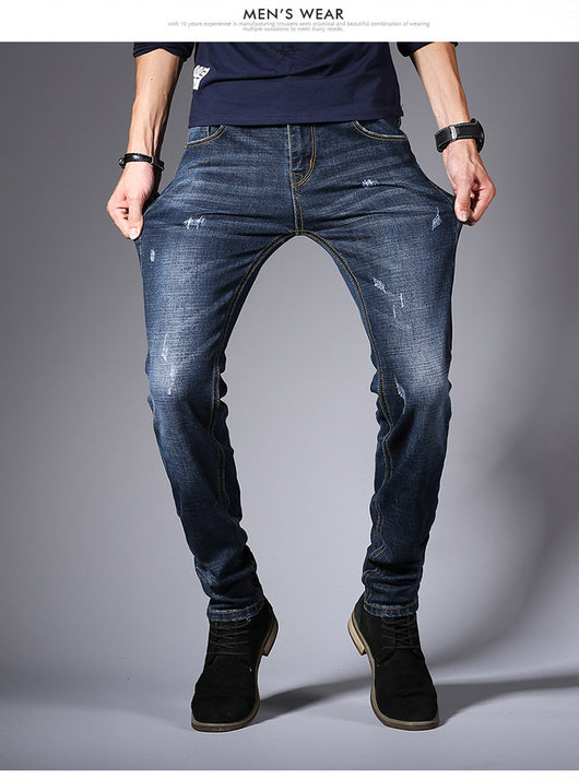 Pantalones Jeans Slim Fit Hombre Estilo Coreano Elásticos Negro - Image 13