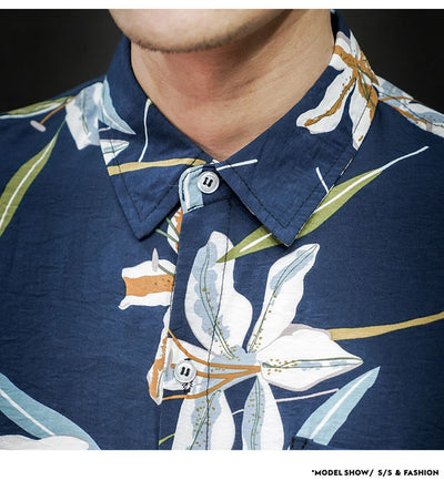 Camisa Estampada de Manga Corta para Parejas - Estilo Casual Playero - Image 17