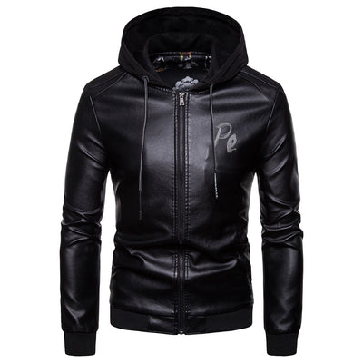 Abrigo de Cuero con Capucha Estilo Británico para Hombre - Image 6