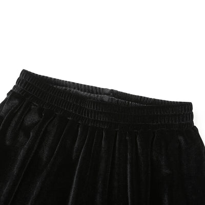 Pantalón Suelto de Cintura Alta con Terciopelo y Ojales - Image 10