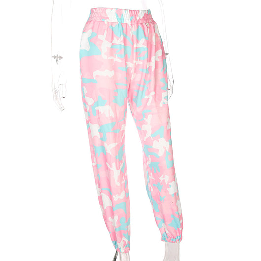 Pantalones Cargo Camuflado Algodón Rosa y Gris - Image 8