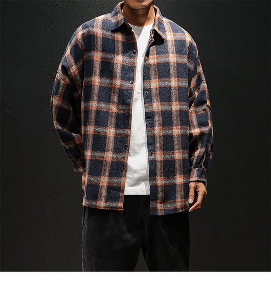 Camisa Casual de Cuadros Manga Larga para Hombre - Image 11
