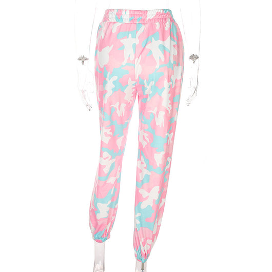 Pantalones Cargo Camuflado Algodón Rosa y Gris - Image 10
