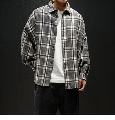 Camisa Casual de Cuadros Manga Larga para Hombre - Image 14