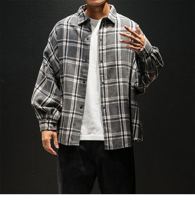 Camisa Casual de Cuadros Manga Larga para Hombre - Image 15