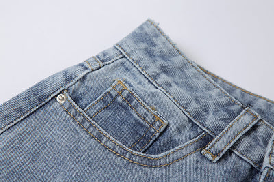 Jeans Rotos Cintura Alta Mujer Tono Claro Estilo Urbano - Image 13