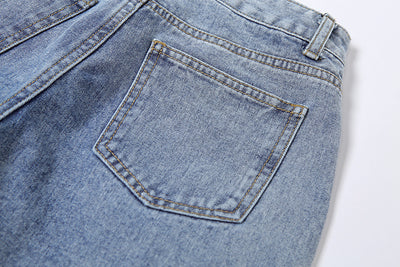 Jeans Rotos Cintura Alta Mujer Tono Claro Estilo Urbano - Image 15