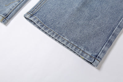 Jeans Rotos Cintura Alta Mujer Tono Claro Estilo Urbano - Image 17
