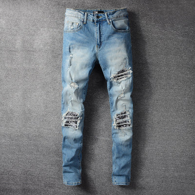 Jeans Slim Fit con Parches de Pliegues Modernos - Image 6