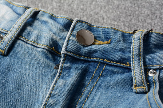 Jeans Slim Fit con Parches de Pliegues Modernos - Image 8