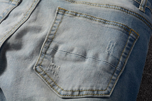Jeans Slim Fit con Parches de Pliegues Modernos - Image 13