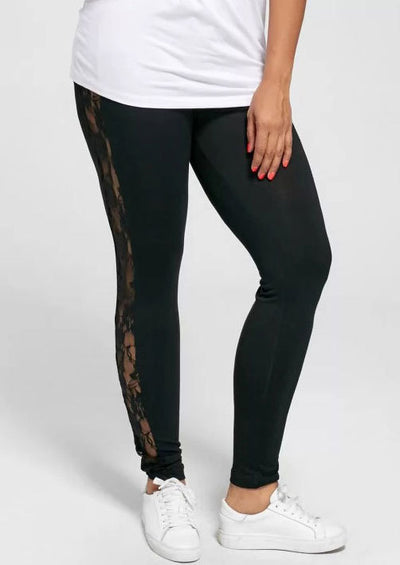 Leggins Tallas Grandes con Encaje Calado Sexy - Image 6