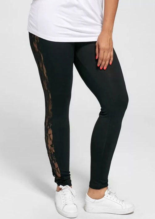 Leggins Tallas Grandes con Encaje Calado Sexy - Image 6