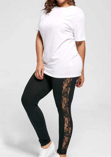 Leggins Tallas Grandes con Encaje Calado Sexy - Image 9