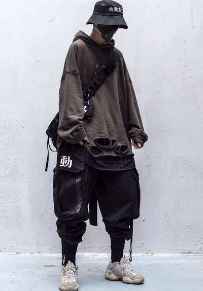 Pantalones Overol Sueltos con Bordados y Detalles Motorizados para Hombre - Image 5