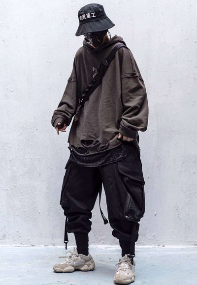 Pantalones Overol Sueltos con Bordados y Detalles Motorizados para Hombre - Image 7
