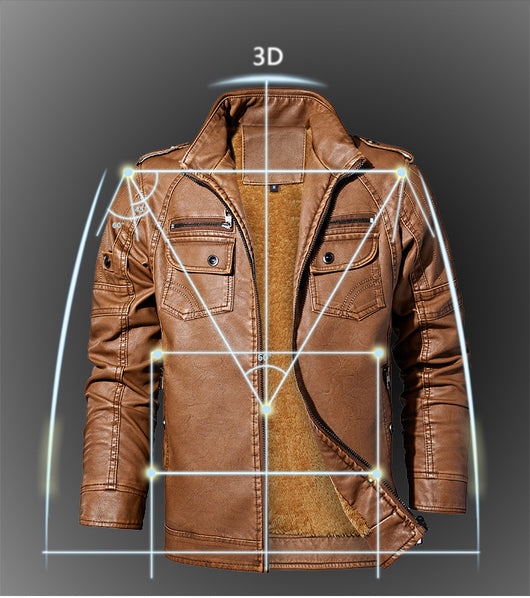 Chaqueta de Motociclista Casual de Invierno con Forro Polar para Hombre - Image 5