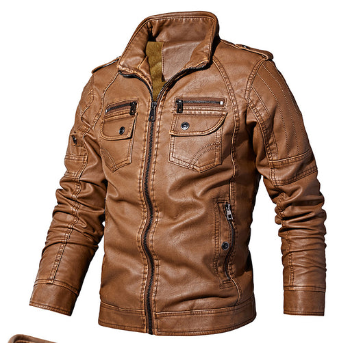 Chaqueta de Motociclista Casual de Invierno con Forro Polar para Hombre - Image 7