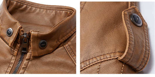 Chaqueta de Motociclista Casual de Invierno con Forro Polar para Hombre - Image 8