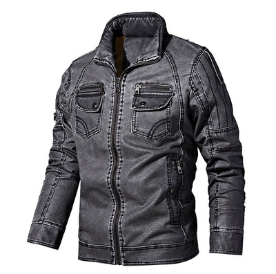 Chaqueta de Motociclista Casual de Invierno con Forro Polar para Hombre - Image 12