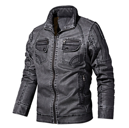 Chaqueta de Motociclista Casual de Invierno con Forro Polar para Hombre - Image 12