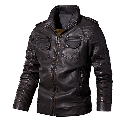 Chaqueta de Motociclista Casual de Invierno con Forro Polar para Hombre - Image 13